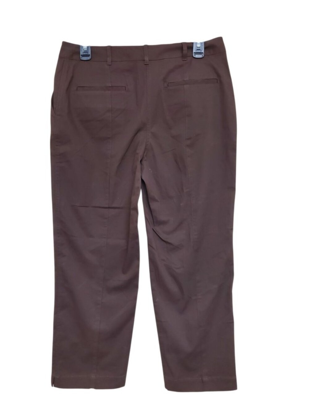 Talbots Signature Women's Brown Flat Front Cropped Straight Leg Casual Pants 6 - Picture 5 of 5